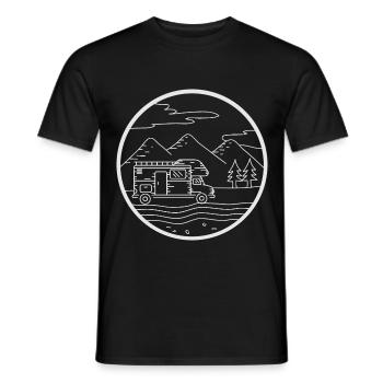 Camper mit wohnmobil und wohnwagen geschenkidee - Männer T-Shirt - Schwarz - Vorne - AI Model Male 178 light (178cm)