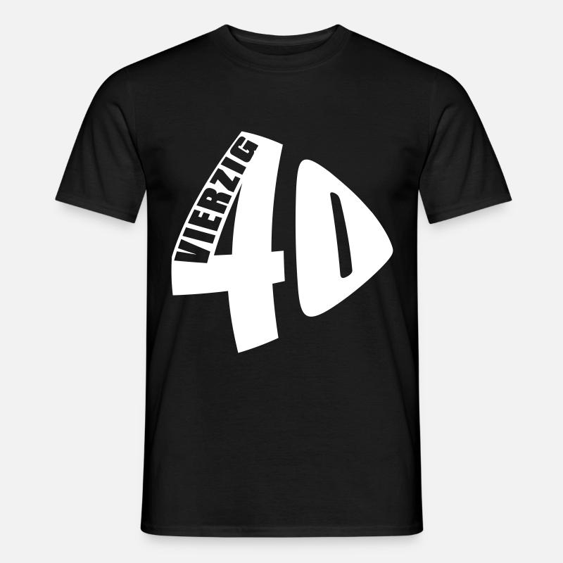 40. Geburtstag Vierzig - Männer T-Shirt - Schwarz