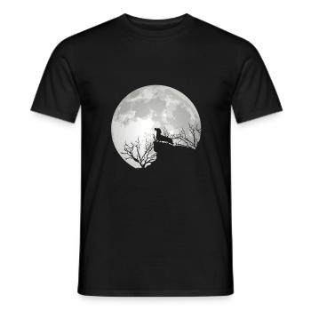 Teckel blaireau chien de la pleine lune - T-shirt homme - noir - Devant - AI Model Male 178 light (178cm)