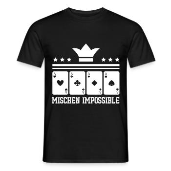 Poker Pokern Ass Casino Hold'em All In Geschenk - Männer T-Shirt - Schwarz - Vorne - AI Model Male 178 light (178cm)