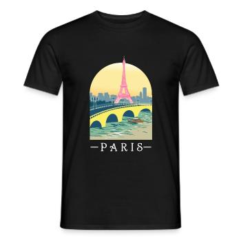 Paris Frankreich Eiffelturm Turm Stadt Reisen Sein - Männer T-Shirt - Schwarz - Vorne - AI Model Male 178 light (178cm)