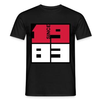1983 Année de naissance. Cherchez votre année dans ma boutique - T-shirt homme - noir - Devant - AI Model Male 178 light (178cm)