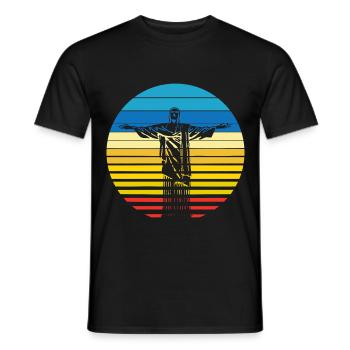 Rio De Janeiro Cristo Jesus Statue Sonnenuntergang - Männer T-Shirt - Schwarz - Vorne - AI Model Male 178 light (178cm)