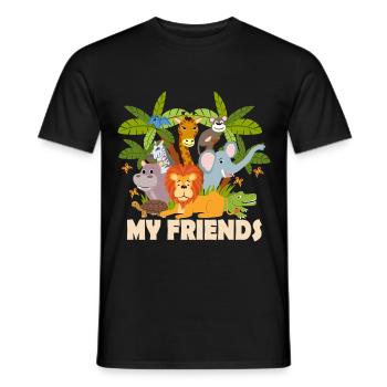 Freunde - Männer T-Shirt - Schwarz - Vorne - AI Model Male 178 light (178cm)