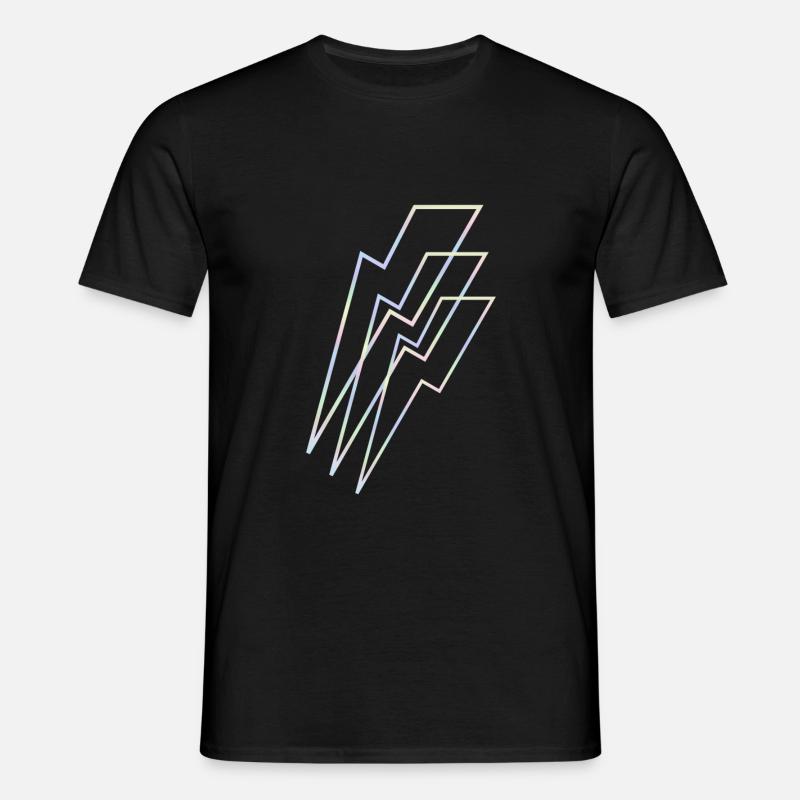 Blitz holographisch - Männer T-Shirt - Schwarz