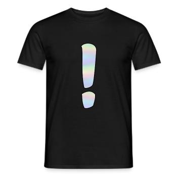 Holographic exclamation mark - Men's T-Shirt - black - Front - AI Model Male 178 light (178cm)