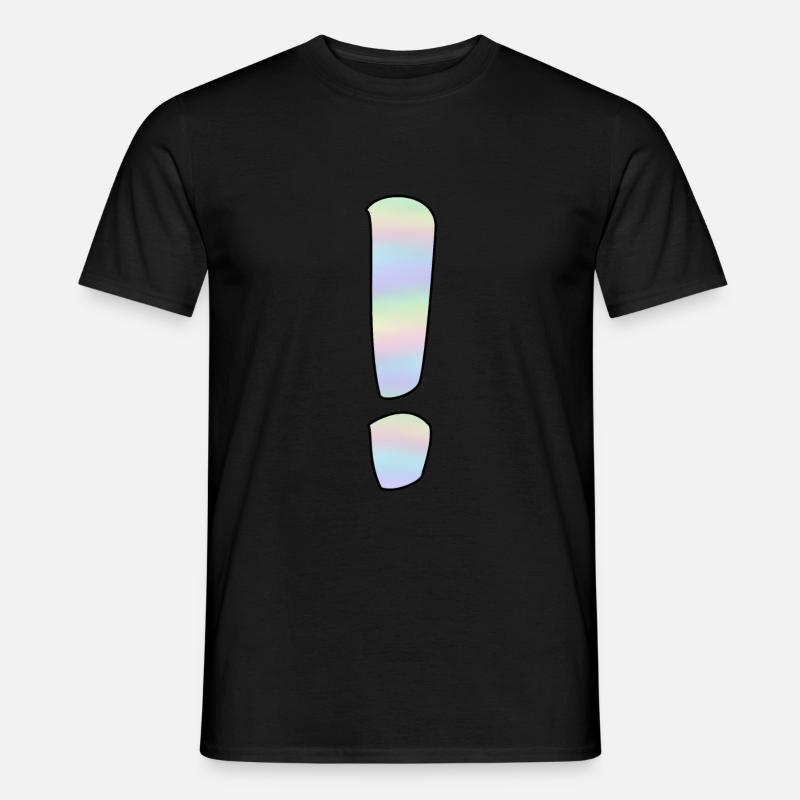 Holographisches Ausrufezeichen - Männer T-Shirt - Schwarz