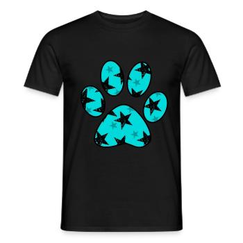 Paw with star pattern - Men's T-Shirt - black - Front - AI Model Male 178 light (178cm)
