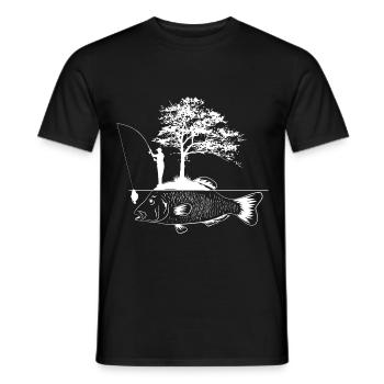 Stab Fischinsel Baum Silhouette - Männer T-Shirt - Schwarz - Vorne - AI Model Male 178 light (178cm)