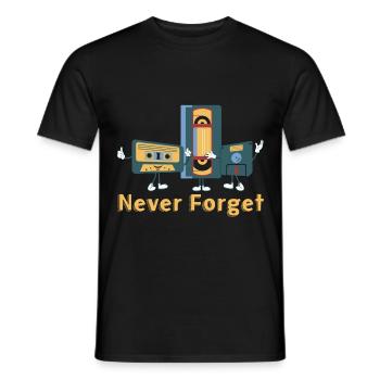Retro Nie vergessen Motiv - Männer T-Shirt - Schwarz - Vorne - AI Model Male 178 light (178cm)