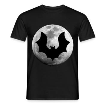 Bat Full Moon Night - Men's T-Shirt - black - Front - AI Model Male 178 light (178cm)