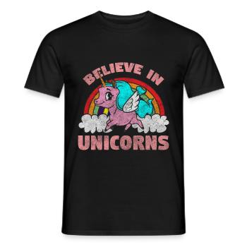 Unicorns Fairy Tale Pink - Men's T-Shirt - black - Front - AI Model Male 178 light (178cm)