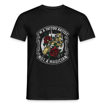 Tattoo Tattoo Rockabilly Tattoo Studio - Men's T-Shirt - black - Front - AI Model Male 178 light (178cm)