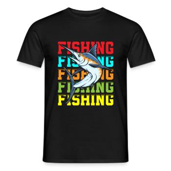 Fishermen Fishing Fishing Bait - Men's T-Shirt - black - Front - AI Model Male 178 light (178cm)
