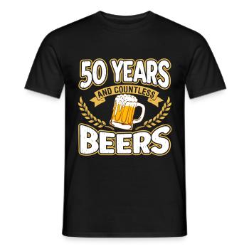 50 years of beer - Men's T-Shirt - black - Front - AI Model Male 178 light (178cm)
