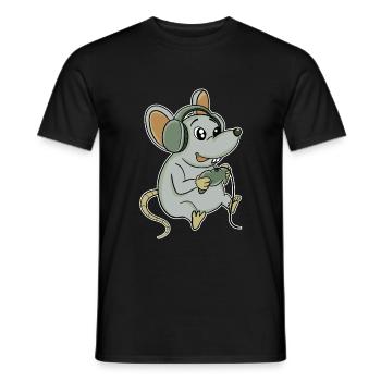 Gamer Maus - Männer T-Shirt - Schwarz - Vorne - AI Model Male 178 light (178cm)