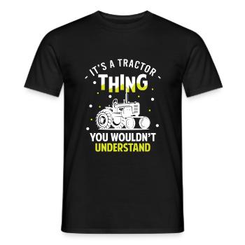 Tractor Tractors Harvest Rural Youth - Men's T-Shirt - black - Front - AI Model Male 178 light (178cm)