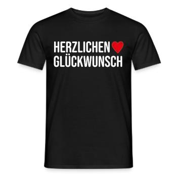 Herzlichen Glückwunsch Herzlich Geschenkidee - Männer T-Shirt - Schwarz - Vorne - AI Model Male 178 light (178cm)