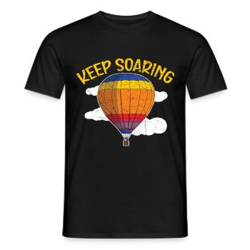 Hot air balloon lovers B continue to rise - Men's T-Shirt - black - Front - AI Model Male 178 light (178cm)