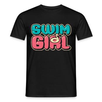 Swimming Girls - Men's T-Shirt - black - Front - AI Model Male 178 light (178cm)