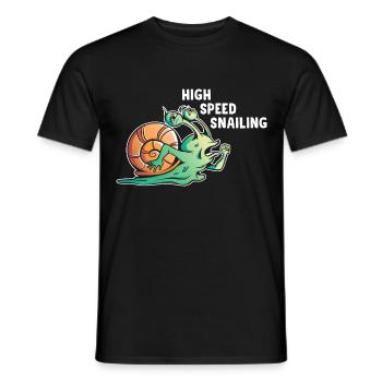 Snail lovers Snail owners sluggish running - Men's T-Shirt - black - Front - AI Model Male 178 light (178cm)