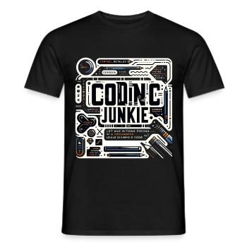 Accro au codage 11 - T-shirt homme - noir - Devant - AI Model Male 178 light (178cm)