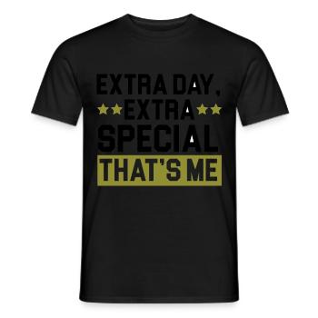 Happy Birthday Schaltjahr 29. Februar Schalttag - Männer T-Shirt - Schwarz - Vorne - AI Model Male 178 light (178cm)