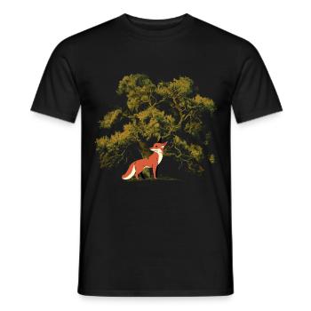 renard, faune, nature sauvage, nature, animaux de la forêt, renards, enfant - T-shirt homme - noir - Devant - AI Model Male 178 light (178cm)