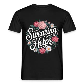 Swearing Helps 8 - Männer T-Shirt - Schwarz - Vorne - AI Model Male 178 light (178cm)