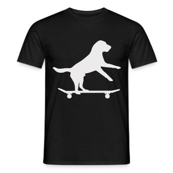 Skateboard Dog - Men's T-Shirt - black - Front - AI Model Male 178 light (178cm)