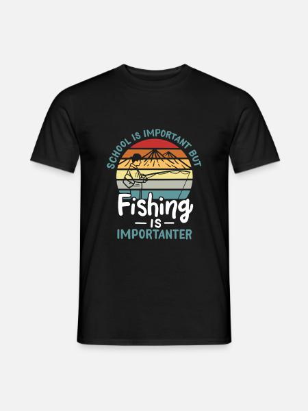 Angeln Angeln ist wichtiger - Männer T-Shirt - Schwarz