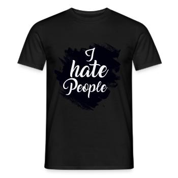 I hate people - Männer T-Shirt - Schwarz - Vorne - AI Model Male 178 light (178cm)