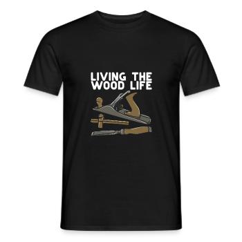 Holzarbeiter Holzverarbeitung - Männer T-Shirt - Schwarz - Vorne - AI Model Male 178 light (178cm)