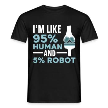 Je suis 95% humain et 5% robot Funny Amput - T-shirt homme - noir - Devant - AI Model Male 178 light (178cm)