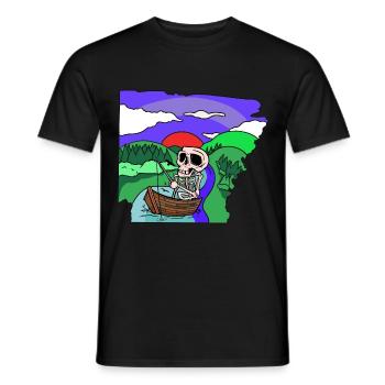 Angler Skelett angeln Fischen Hobby Angeln Natur - Männer T-Shirt - Schwarz - Vorne - AI Model Male 178 light (178cm)