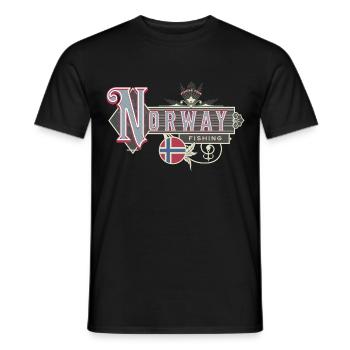 Norway Fishing Angler Fishing Trip - Men's T-Shirt - black - Front - AI Model Male 178 light (178cm)