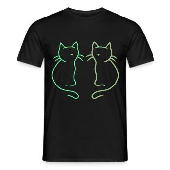 Cats Retro Vintage 80's Gift Idea - Men's T-Shirt - black - Front - AI Model Male 178 light (178cm)