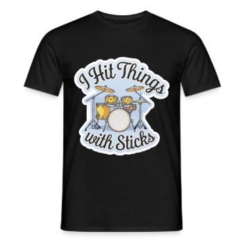 I Hit Things With Sticks 16 - Männer T-Shirt - Schwarz - Vorne - AI Model Male 178 light (178cm)