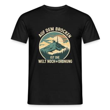 Harz I Brocken Brockenbahn Walpurgis Motiv für - Männer T-Shirt - Schwarz - Vorne - AI Model Male 178 light (178cm)