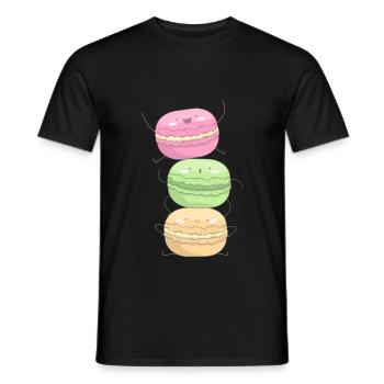 Cadeau drôle de macarons pour les boulangers - T-shirt homme - noir - Devant - AI Model Male 178 light (178cm)