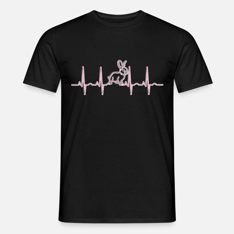 Hase Herzfrequenz - Männer T-Shirt - Schwarz