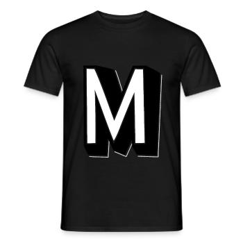 Letter M – Alphabet M - Men's T-Shirt - black - Front - AI Model Male 178 light (178cm)