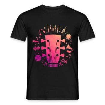 Gitarre - Männer T-Shirt - Schwarz - Vorne - AI Model Male 178 light (178cm)