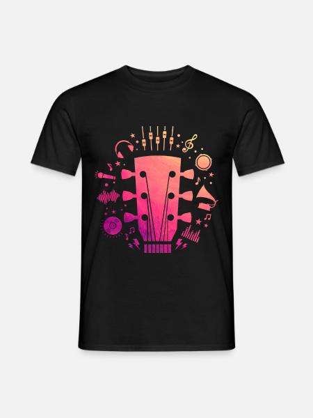 Gitarre - Männer T-Shirt - Schwarz