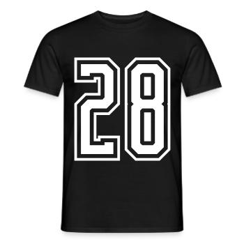 28 Zahl nummer - Männer T-Shirt - Schwarz - Vorne - AI Model Male 178 light (178cm)