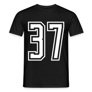 37 Numéro de numéro - T-shirt homme - noir - Devant - AI Model Male 178 light (178cm)
