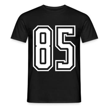 85 Number number - Men's T-Shirt - black - Front - AI Model Male 178 light (178cm)