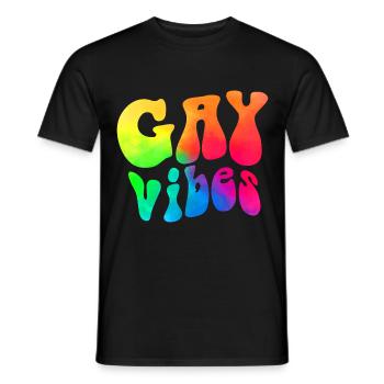 gay vibes / Gay Schwul, CSD Gay Pride Design - Männer T-Shirt - Schwarz - Vorne - AI Model Male 178 light (178cm)