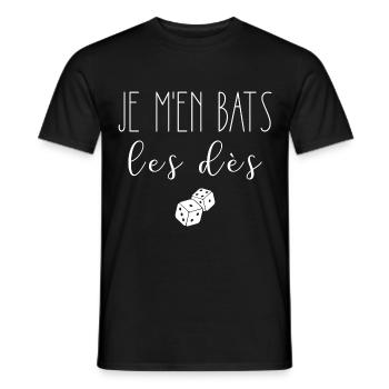 Je m'en bats les dès - Humour rôliste JDR - T-shirt homme - noir - Devant - AI Model Male 178 light (178cm)