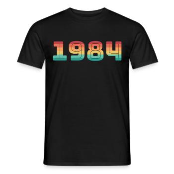 Year of birth 1984 Year of birth Vintage Date of birth - Men's T-Shirt - black - Front - AI Model Male 178 light (178cm)